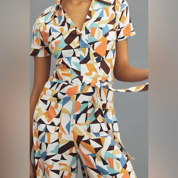 Maeve The Colette Wrap Jumpsuit by Linen Edition Size 14 - Picture 2 of 3